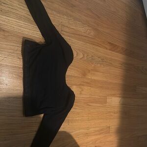 Savage X Fenty Black Long Sleeve Fitted Crop Bodysuit